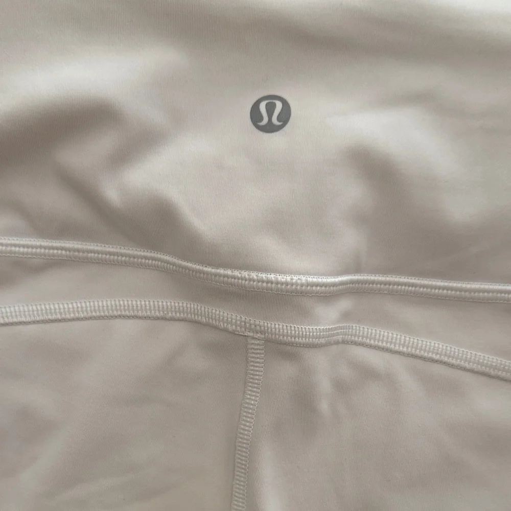 lululemon athletica Girls' Cream Athletic Leggings with Mesh Panels
